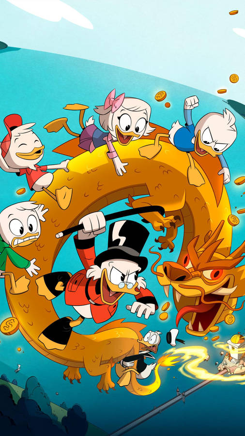 Scrooge Mcduck Kids Dragon Wallpaper