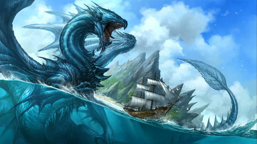 Sea Eastern Dragon Wallpaper