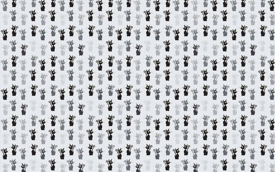 Seamless Cats Pattern Dark Gray Wallpaper