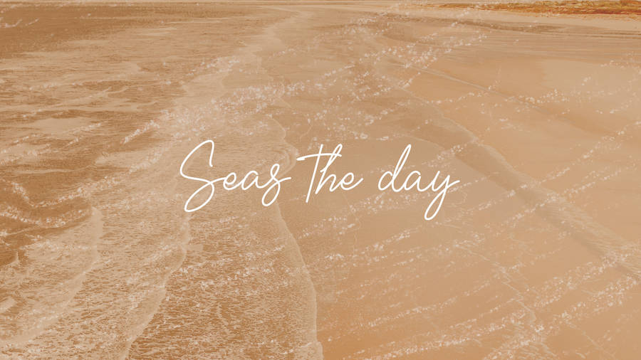 Seas The Day Cream Aesthetic Wallpaper