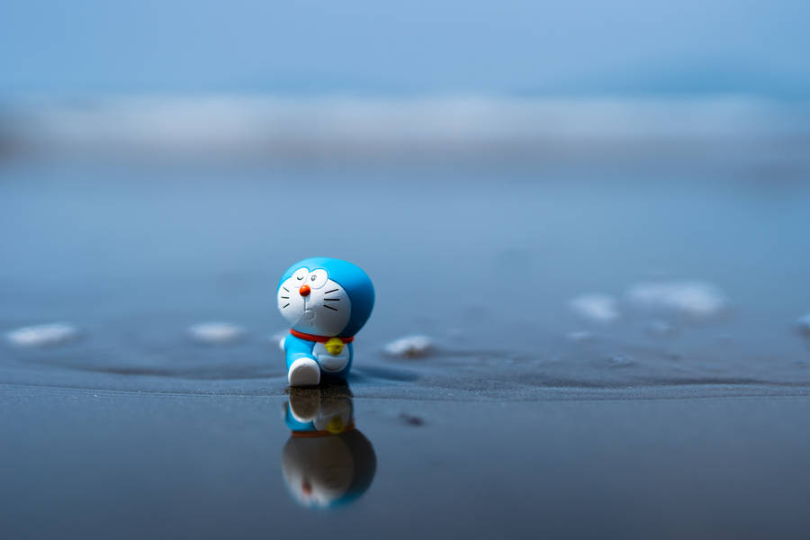Seaside Doraemon 4k Wallpaper