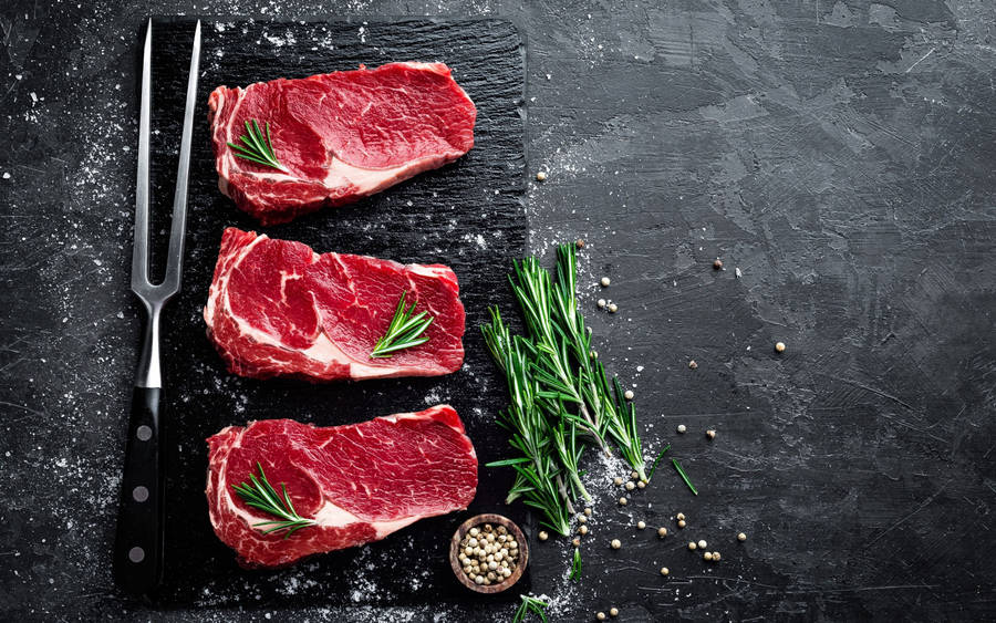 Seasoned Fresh Red Kobe Beef Wallpaper