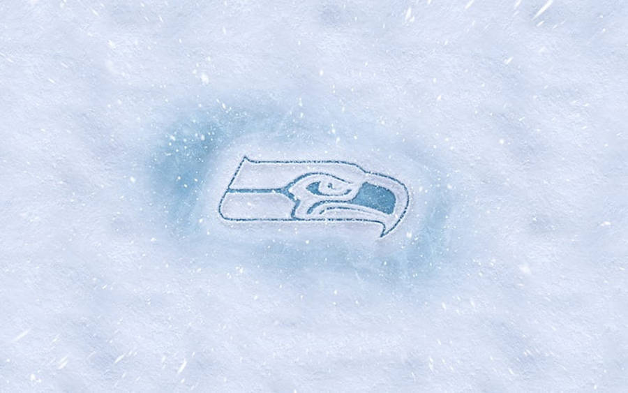 Seattle Seahawks Logo On White Ice Wallpaper