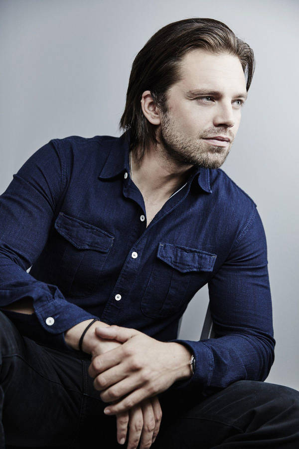 Sebastian Stan Long Hair Wallpaper