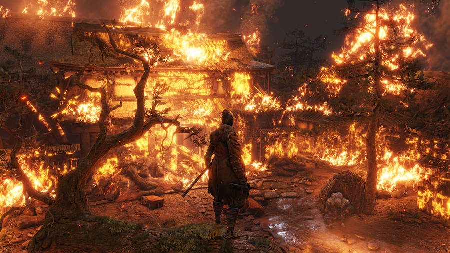 Sekiro And Burning Village Wallpaper