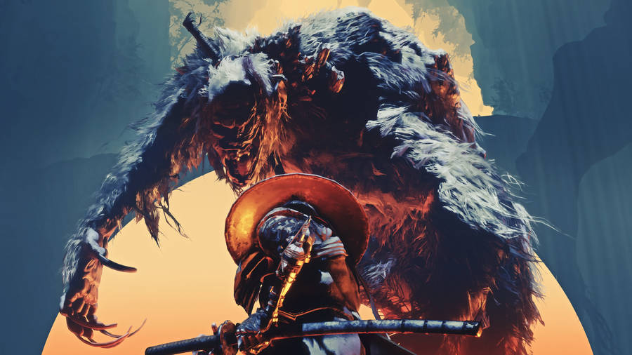 Sekiro And Guardian Ape In Aesthetic Wallpaper