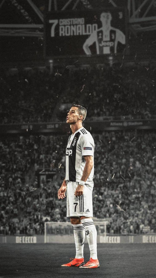 Selective Color Juventus Ronaldo Iphone Wallpaper