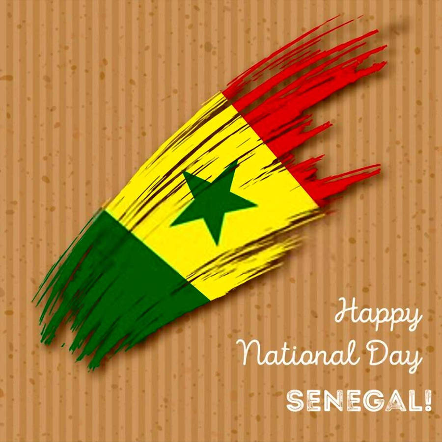Senegal Brush Stroke Flag Wallpaper