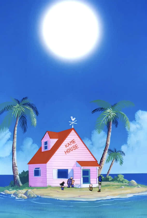 Sensei Goku Teaches Young Martial Arts Students At Kame House Wallpaper