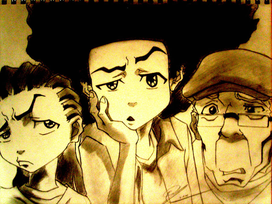 Sepia Sketch Boondocks Hd Wallpaper