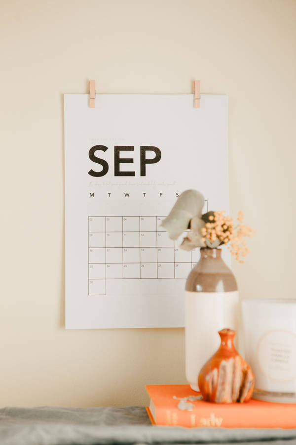 September Calendar On Wall Wallpaper