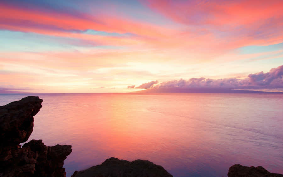 Serene_ Sunset_ Ocean_ View Wallpaper