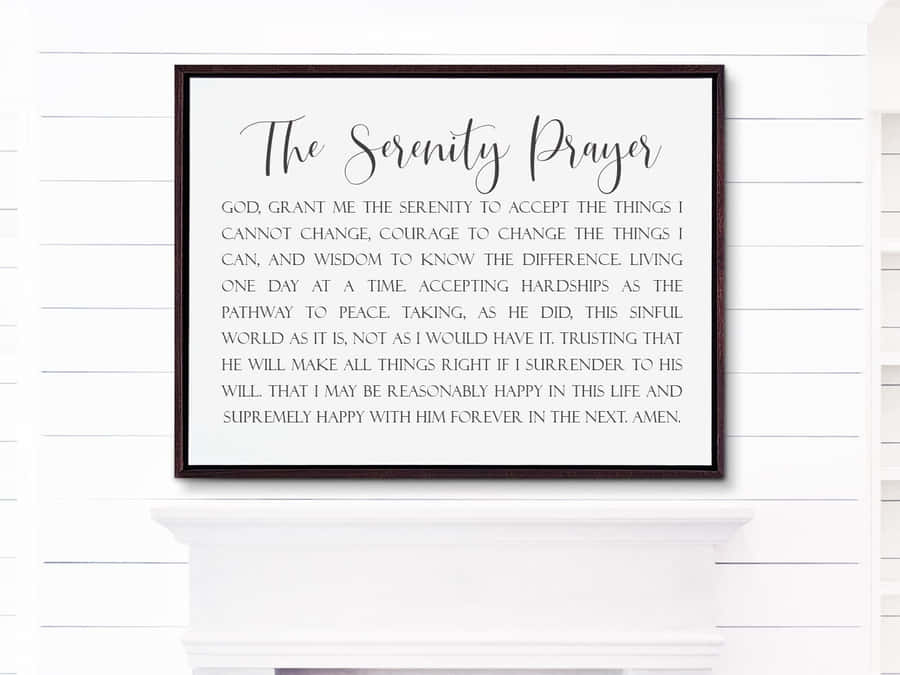 Serenity Prayer In Black Frame Wallpaper