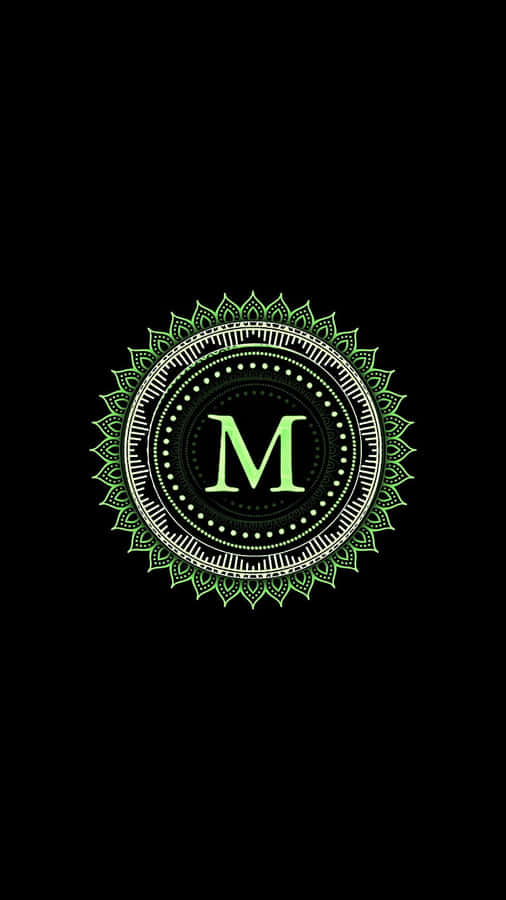 Serif Letter M Initial With Tribal Outlines Wallpaper
