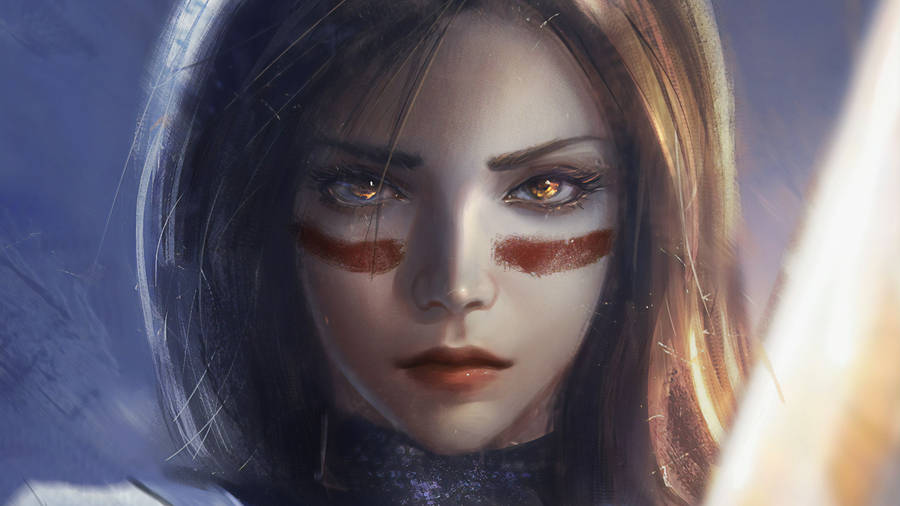 Serious Alita Face Wallpaper