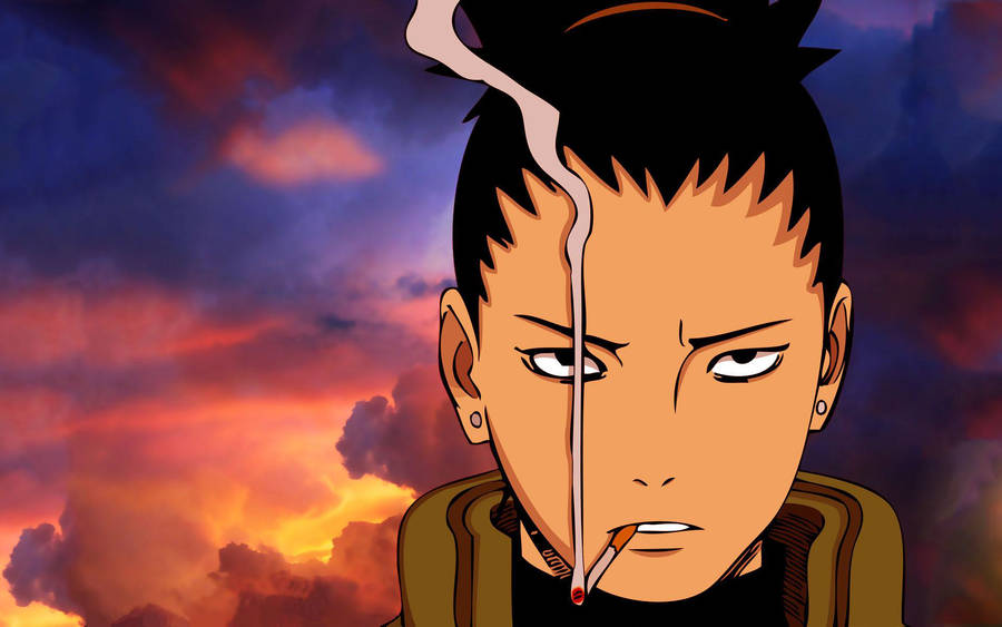 Serious Shikamaru Smoking Wallpaper