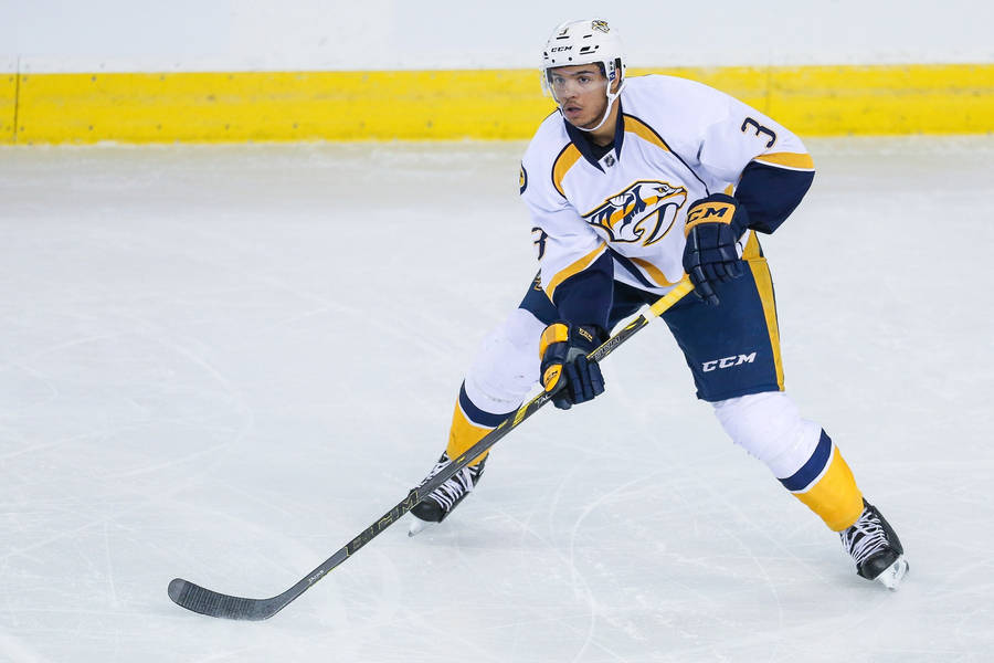 Seth Jones In Action For Nashville Predators Wallpaper