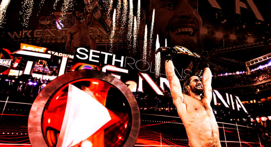 Seth Rollins Wrestlemania Winning Wallpaper