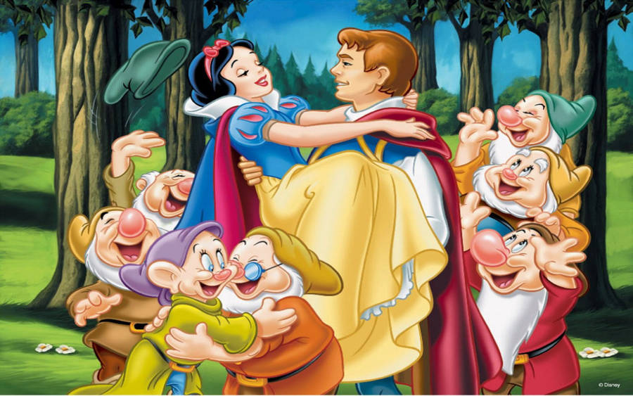 Seven Dwarfs Hug Wallpaper