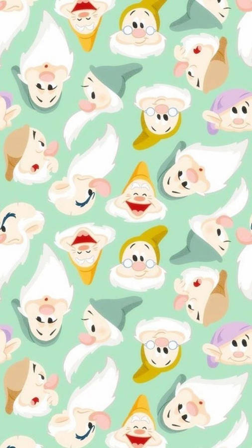 Seven Dwarfs Pattern Wallpaper