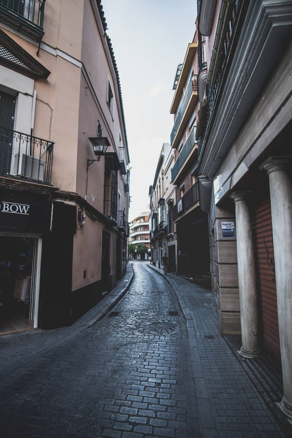 Seville City Empty Street Wallpaper