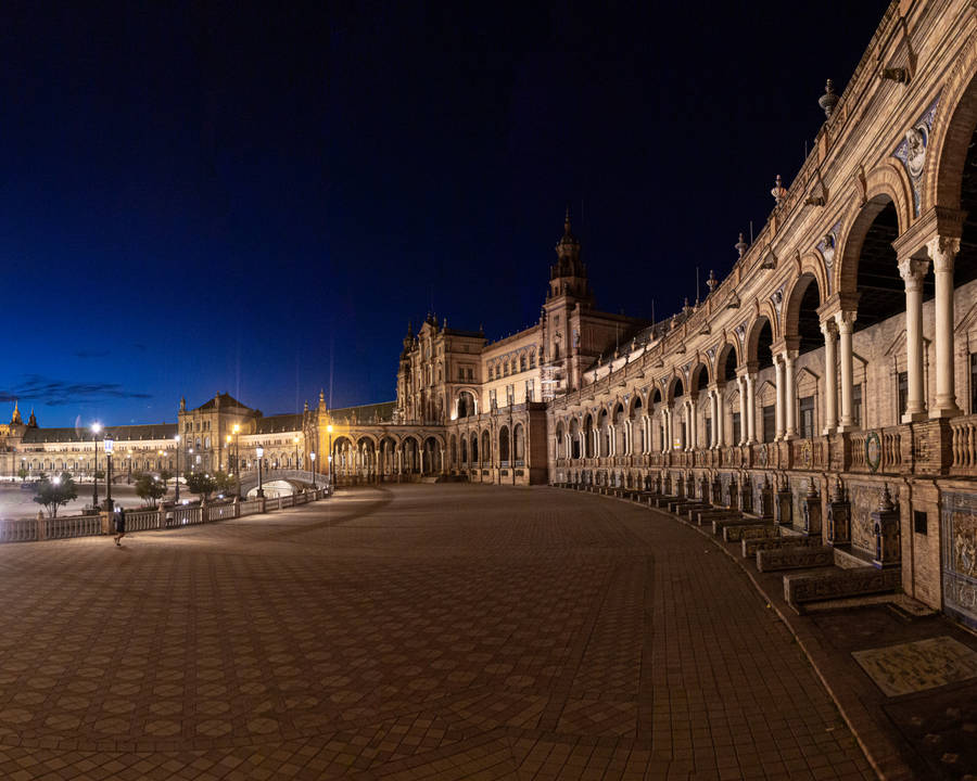 Seville Palace Concrete Road Wallpaper