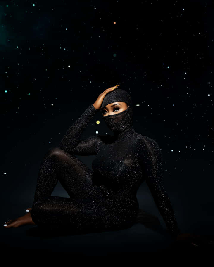 Sexy Black Woman Starry Wallpaper