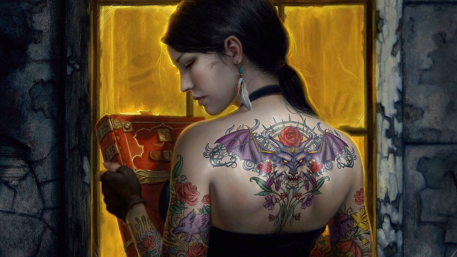 Sexy Cartoon Dragon Tattoo Wallpaper