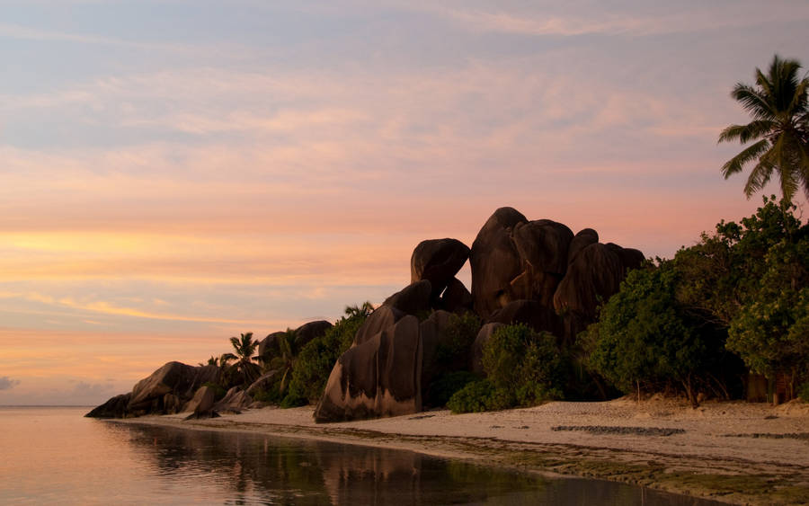 Seychelles Beach Sunset Wallpaper