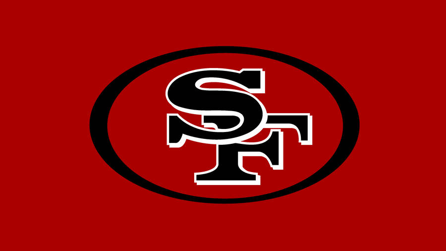 Sf 49ers Logo In Red Wallpaper