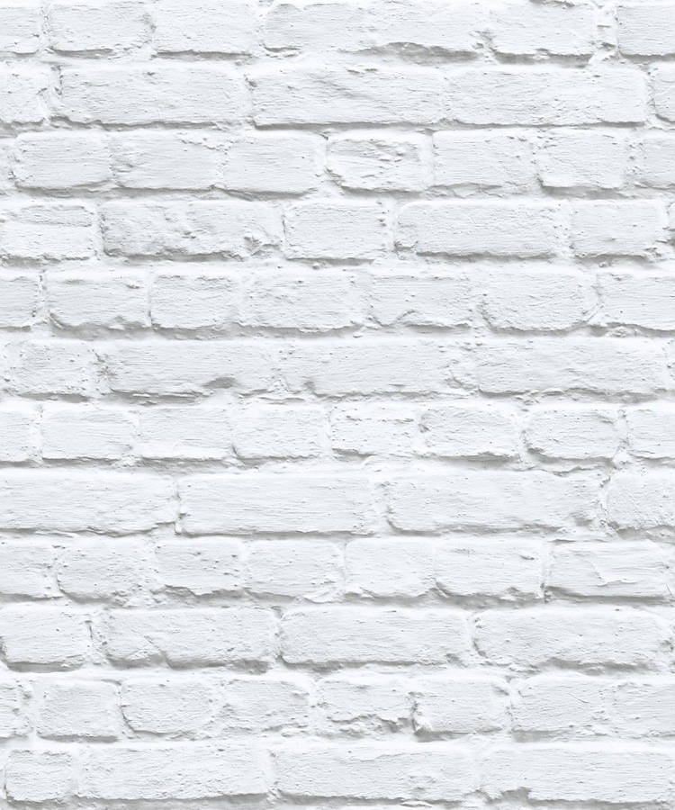 Shabby Painted White Brick Wall Wallpaper