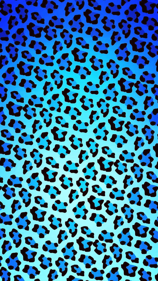 Shades Of Blue Leopard Print Wallpaper