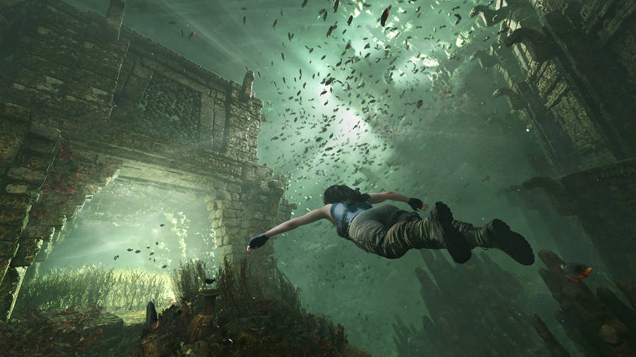 Shadow Of The Tomb Raider Underwater Entrance 4k Wallpaper