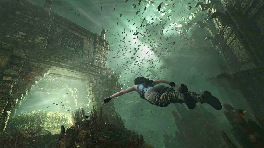 Shadow Of The Tomb Raider Underwater Ruins Wallpaper