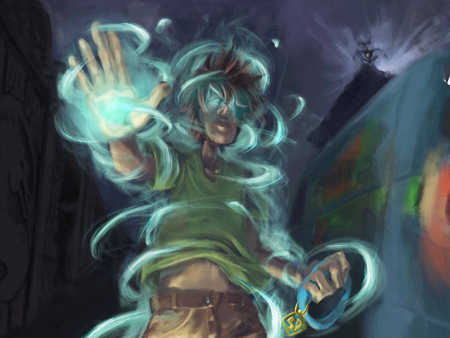 Shaggy Ultra Instinct Green Smoke Wallpaper