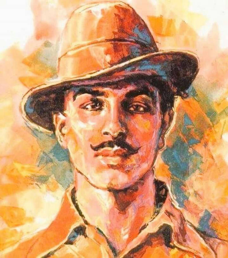 Shaheed Bhagat Singh Drizzled Painting Wallpaper