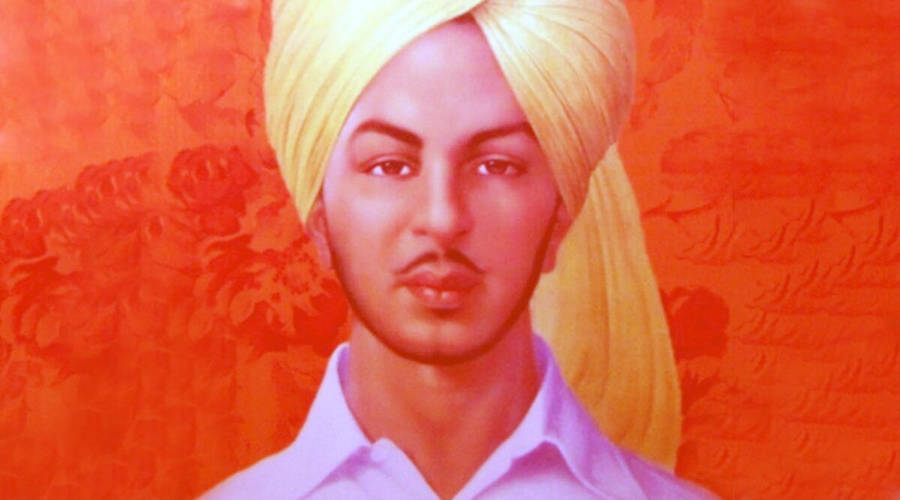 Shaheed Bhagat Singh Overlay Portrait Wallpaper