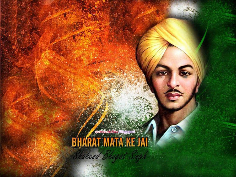 Shaheed Bhagat Singh Splash Painting Wallpaper