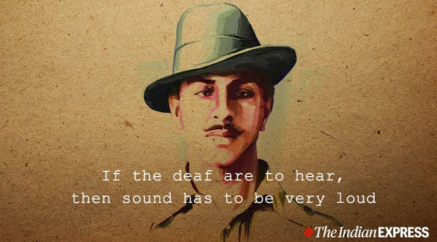 Shaheed Bhagat Singh Vintage Illustration Wallpaper