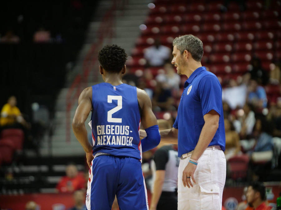 Shai Gilgeous Alexander Clippers Talking Coach Wallpaper