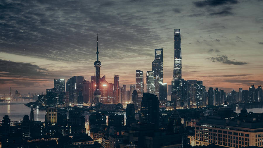 Shanghai City Blade Runner Theme Wallpaper