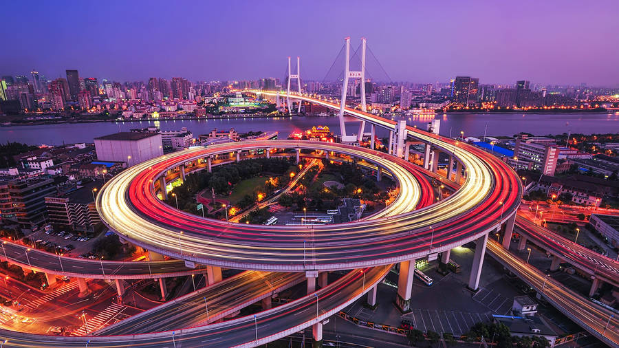 Shanghai Spiral City Bridge Wallpaper