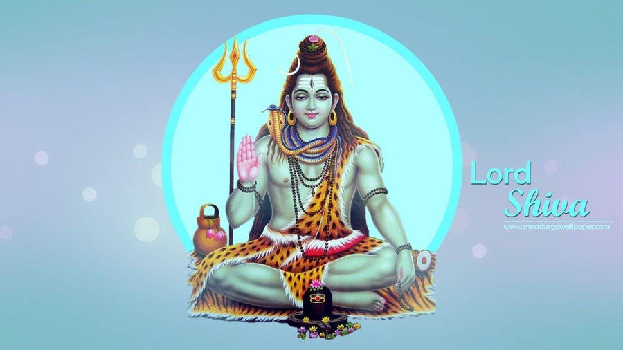 Shankar Bhagwan Lord Shiva Blue Circle Wallpaper