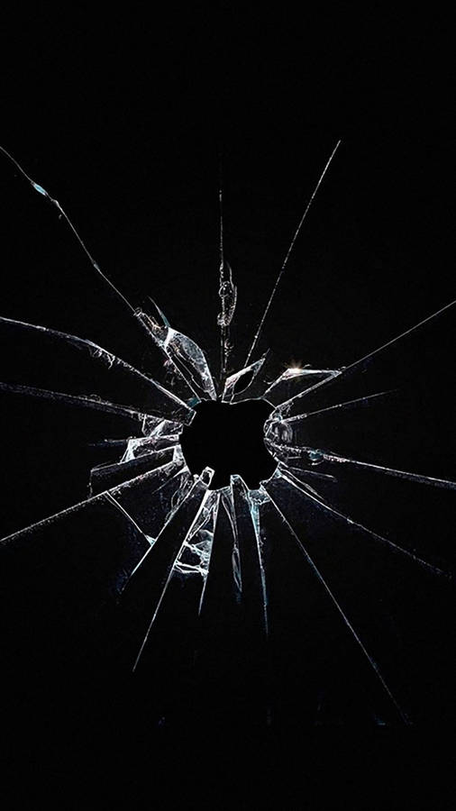 Shattered Apple Black Iphone 6 Plus Wallpaper