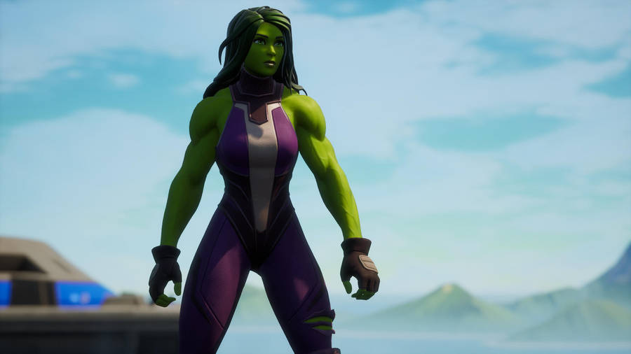 She Hulk Full Body Portrait Wallpaper