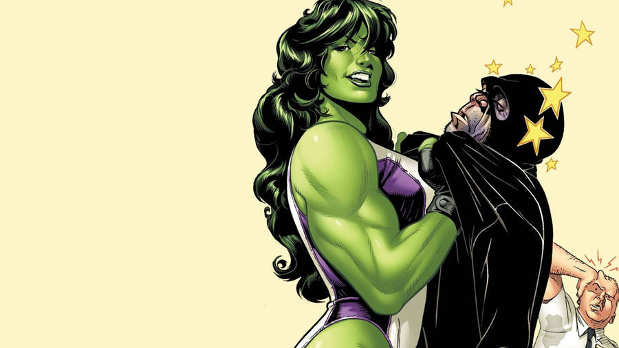 She Hulk With Burglar Wallpaper