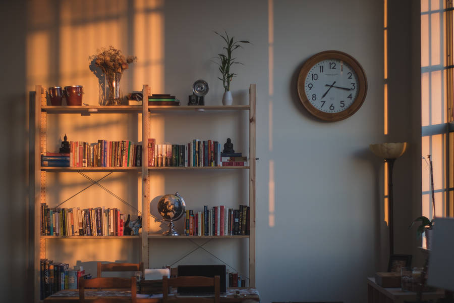 Shelves In The Morning Wallpaper