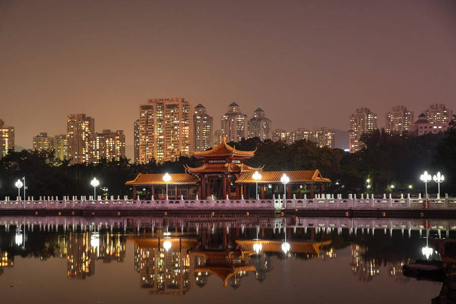 Shenzhen City Traditional Temple Wallpaper