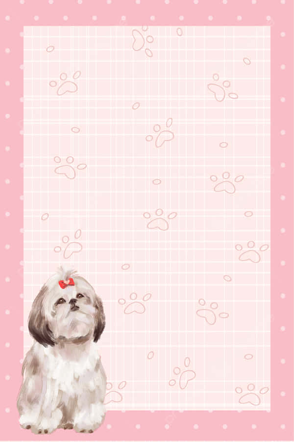 Shih Tzu Pink Frame Wallpaper