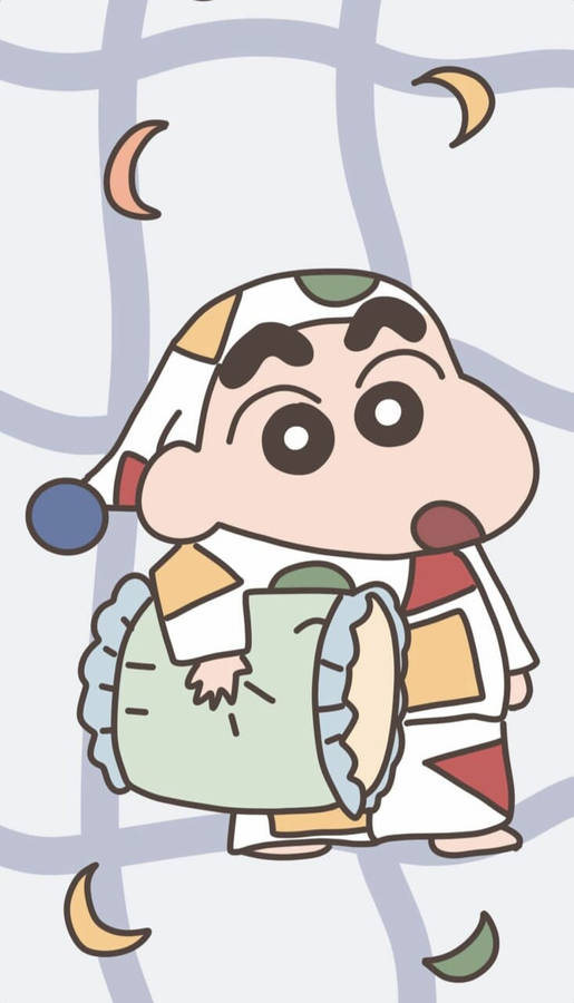 Shin Chan Iphone In Colorful Pajamas Wallpaper